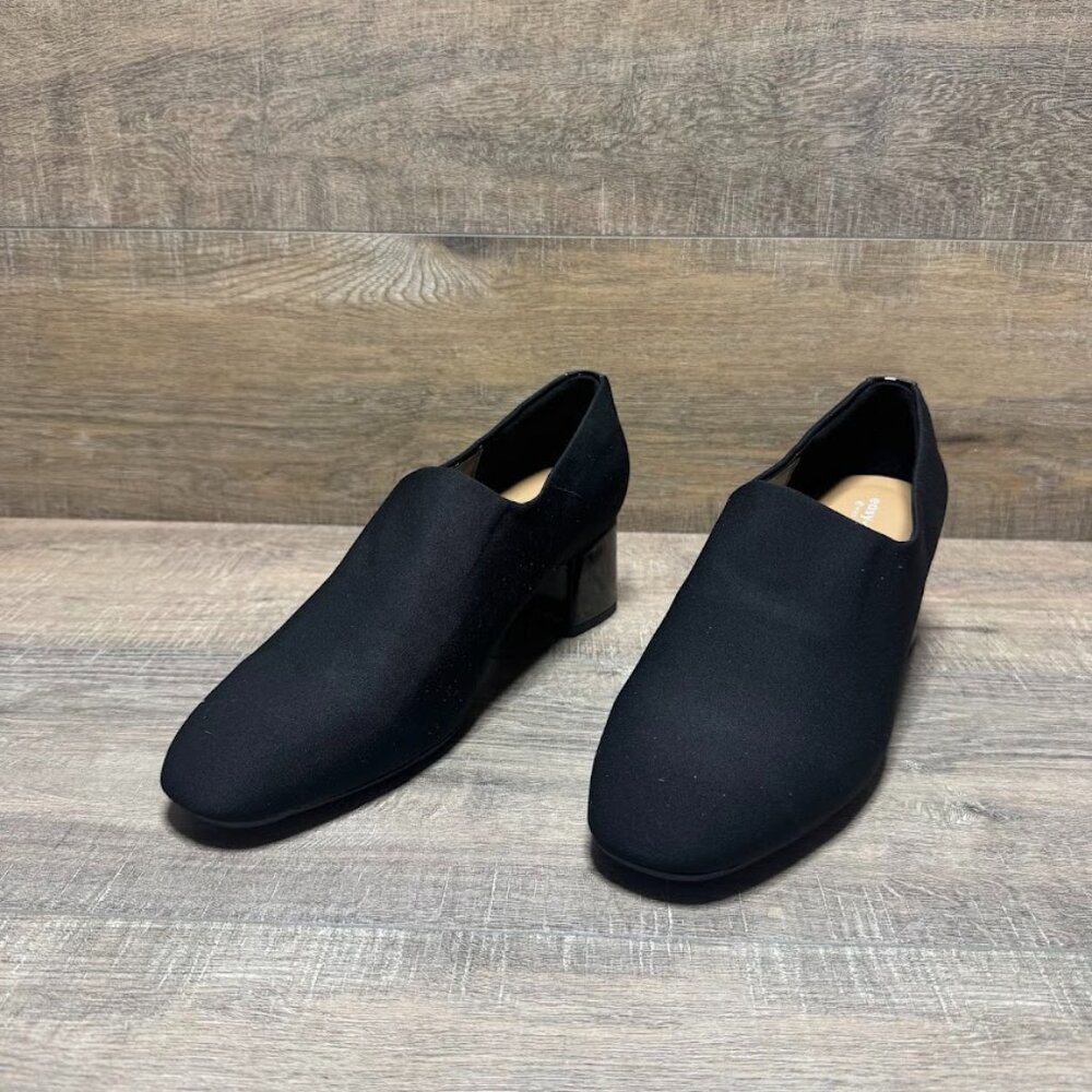 Easy Spirit Denisa EFlex Block Heel Black Textile Pumps Women's Size 11